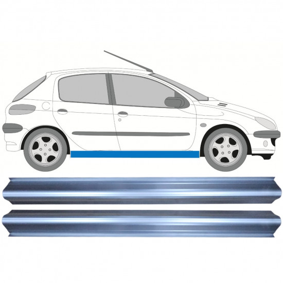 Sill repair panel for Peugeot 206 1998- / Left = Right (symmetrical) / Set 9958