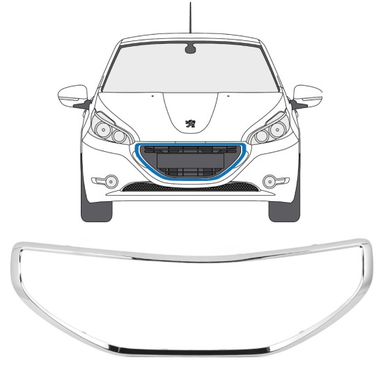 Radiator grille frame for Peugeot 208 2012-2015 16197