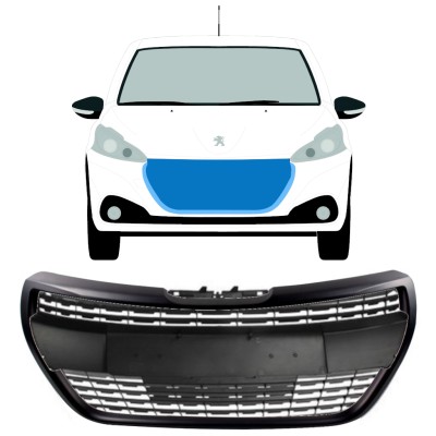 Black grille for Peugeot 208 2015-2019 ALLURE / Set 7537