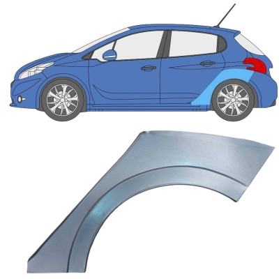 Rear wing repair panel for Peugeot 208 2012-2019 / Left 16317