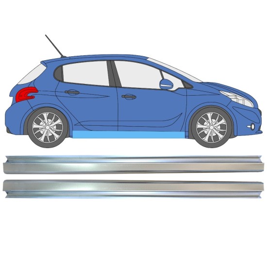 Sill repair panel for Peugeot 208 2012-2019 / Left+Right / Set 16315