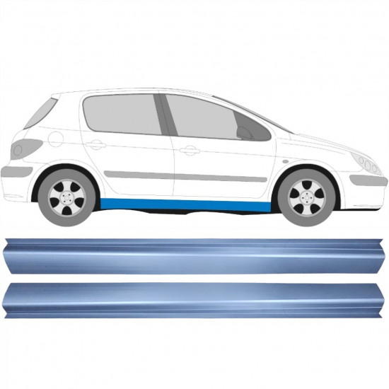 Lower sill repair panel for Peugeot 307 2001-2008 / Left+Right / Set 10244