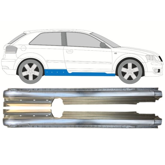 Full sill repair panel for Audi A3 8P 2003-2012 / Left+Right / Set 14563