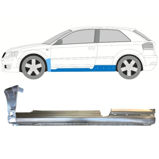 Full sill and front wing repair panel for Audi A3 8P 2003-2012 / Left / Set 14707