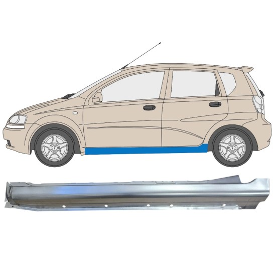Full sill repair panel for Chevrolet Aveo 2003-2006 / Left / HATCHBACK 14538