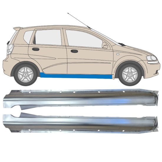 Full sill repair panel for Chevrolet Aveo 2003-2006 / Left+Right / HATCHBACK / Set 14539