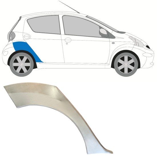Rear wing repair panel for Toyota Aygo 2005-2012 / Right 16058