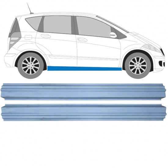 Sill repair panel for Mercedes A-class 2004-2012 / Left = Right (symmetrical) / Set 11153