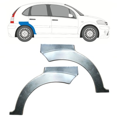 Rear wing repair panel for Citroen C3 2002-2010 / Left+Right / Set 14769