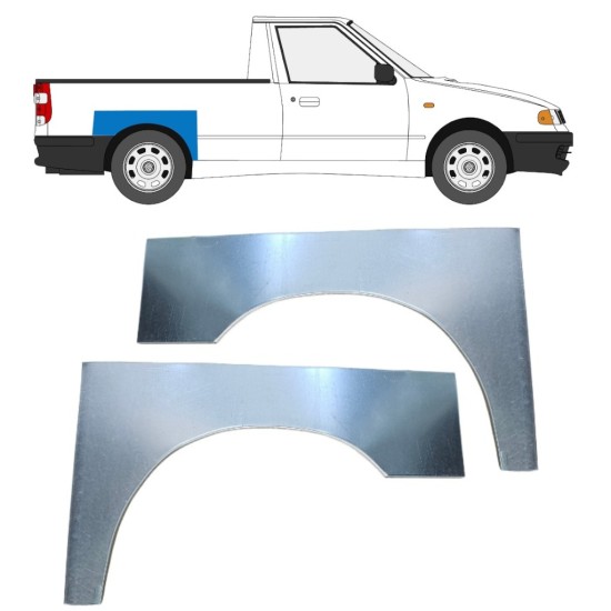 Rear wing repair panel for Volkswagen Caddy 1995-2004 / Left+Right / PICKUP / Set 16330