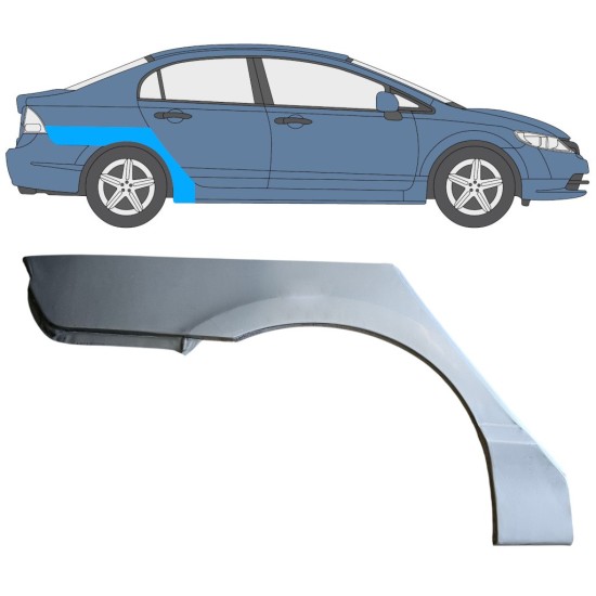 Rear wing repair panel