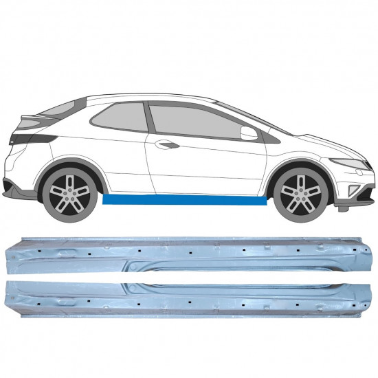 Sill repair panel for Honda Civic 2005-2011 / Left+Right / Set 10093