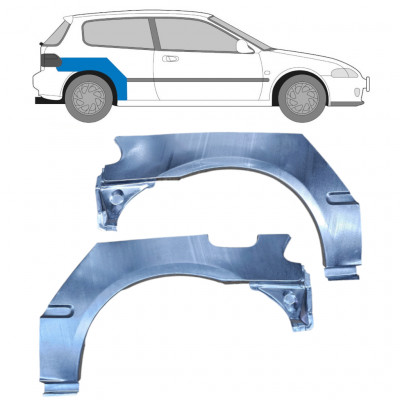 Rear wing repair panel for Honda Civic 1991-1995 / Left+Right / Set 10424