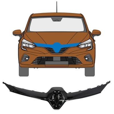 Grille trim for Renault Clio V 2019- 16235