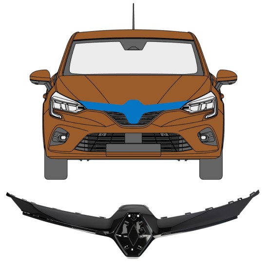 Grille trim for Renault Clio V 2019- 16235