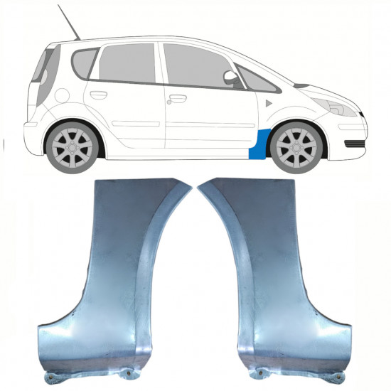 Front wing repair panel for Mitsubishi Colt 2004-2012 / Left+Right / Set 10072