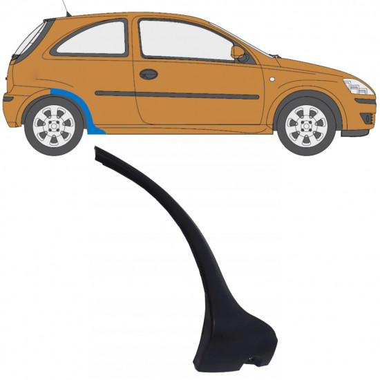 Rear wing side trim for Opel Corsa C 2000-2010 / Right 11705