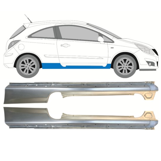 Full sill repair panel for Opel Corsa D 2006-2015 / Left+Right / HATCHBACK / Set 14574
