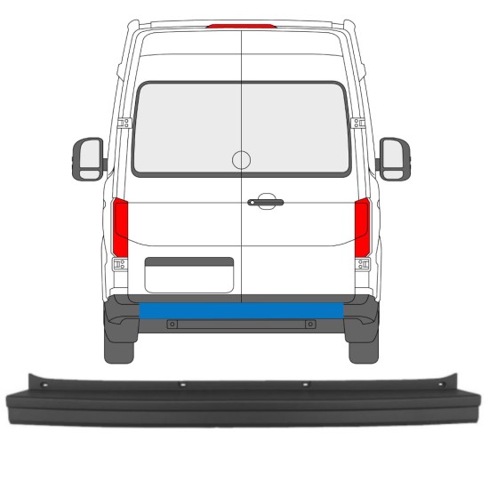 Rear bumper for Volkswagen Crafter 2017- 15222