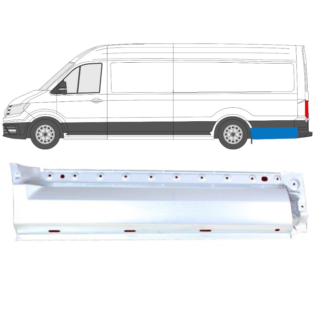 VOLKSWAGEN CRAFTER / MAN TGE 2017- EXTRA LWB REAR WING REPAIR PANEL / LEFT