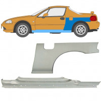 Complete sill and rear wing repair panel for Honda Civic CRX Del Sol 1992-1998 / Left 11144