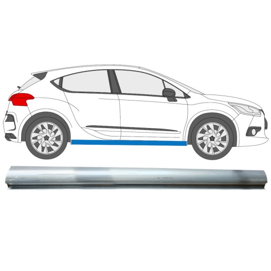 Lower sill repair panel for Citroen DS4 2011-2015 / Right 15014