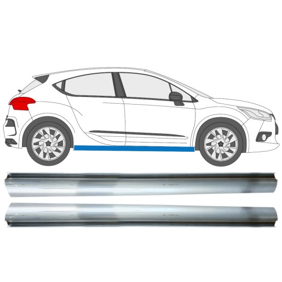 Lower sill repair panel for Citroen DS4 2011-2015 / Left+Right / Set 15016