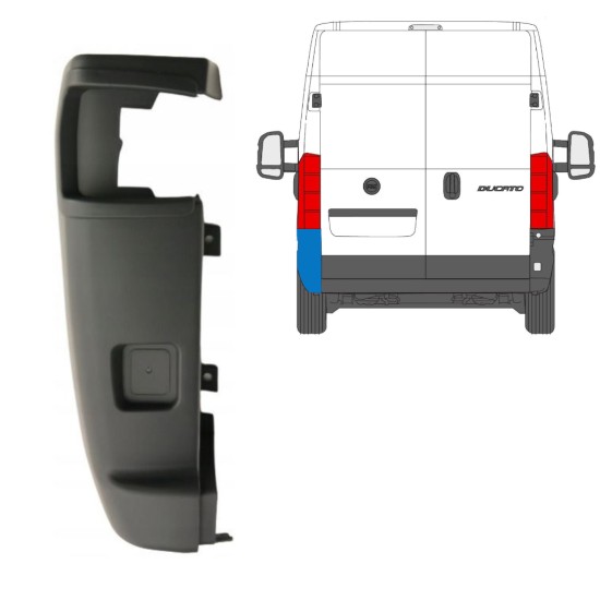 Rear bumper corner 270 degrees for Fiat Ducato 2006-2018 / Left 16116