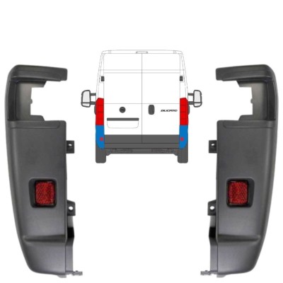 Rear bumper corner 270 degrees for Fiat Ducato 2006-2018 / Left+Right / Set 9835