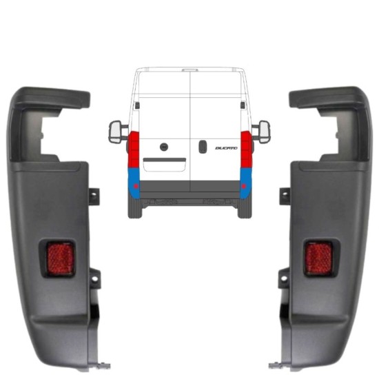 Rear bumper corner 270 degrees for Citroen Jumper 2006-2018 / Left+Right / Set 14064