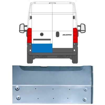Rear door repair panel for Peugeot Boxer 2006-2025 / Left 15475