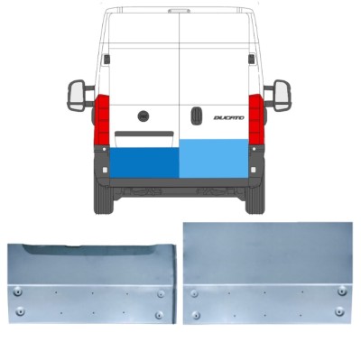 Rear door repair panel for Fiat Ducato 2006-2025 / Left+Right / Set 14536