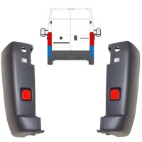 Rear bumper corner + reflective lamp for Fiat Ducato 2006-2018 / Left+Right / Set 9935