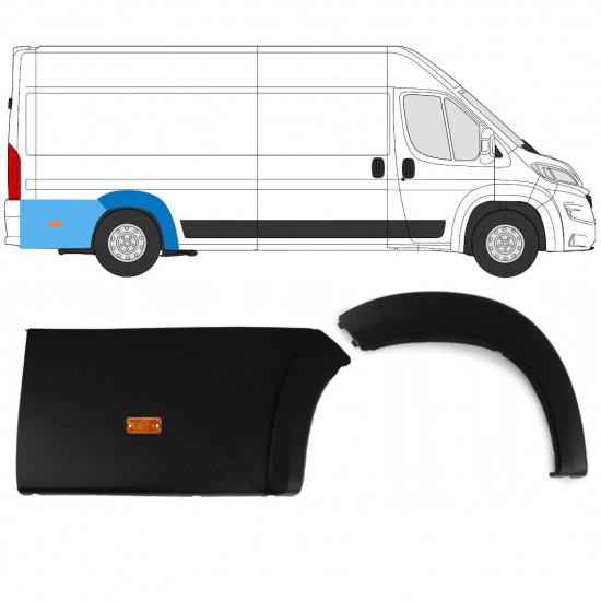 Set of rear wheel arch trims with lamp for Fiat Ducato Boxer Relay 2018- / Right /  10239