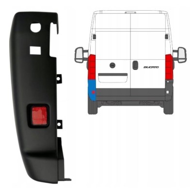 Rear bumper corner 180 degrees for Opel Movano 2021- / Left 16037