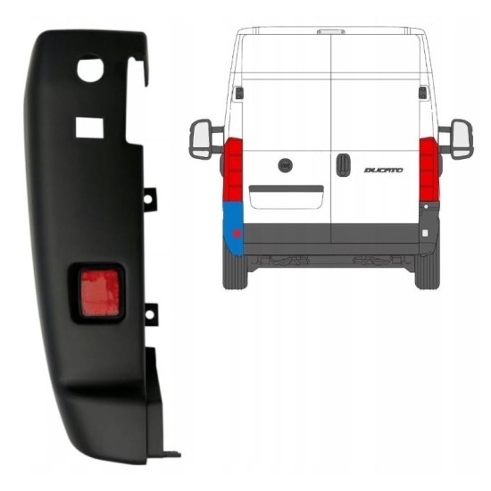 Rear bumper corner 180 degrees for Opel Movano 2021- / Left 16037
