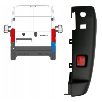 Rear bumper corner 180 degrees for Opel Movano 2021- / Right 16036