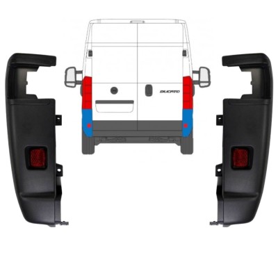 Rear bumper corner 270 degrees for Opel Movano 2021- / Left+Right / Set 15797