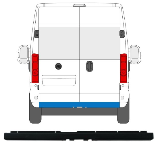 Rear bumper with tow hook opening for Peugeot Boxer 2018- 16165
