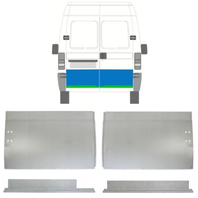 Inner and outer rear door repair panel for Citroen Jumper 1994-2006 / Left+Right / Set 14456