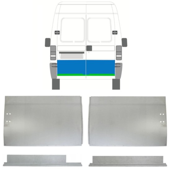 Inner and outer rear door repair panel for Peugeot Boxer 1994-2006 / Left+Right / Set 14454