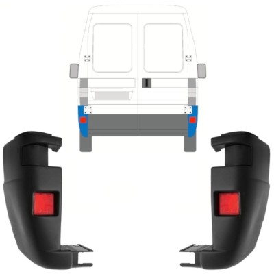 Rear bumper corner for Fiat Ducato 2002-2006 / Left+Right / Set 9816