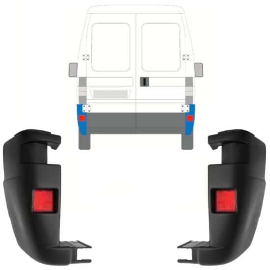 Rear bumper corner for Citroen Jumper 2002-2006 / Left+Right / Set 13222