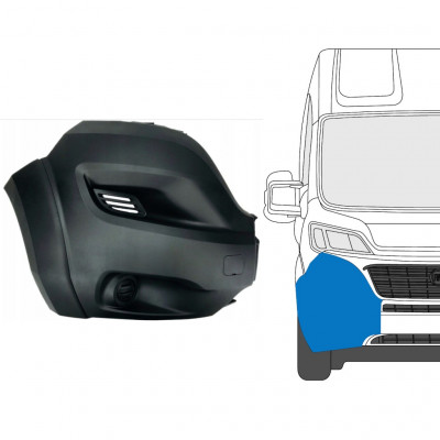 FIAT DUCATO 2018- FRONT BUMPER CORNER WITH MOULDING TRIM PANEL / RIGHT