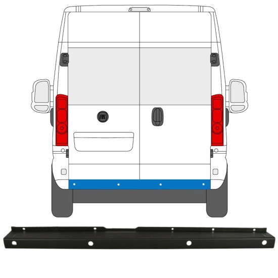 Rear bumper with PDC for Opel Movano 2021- 15792