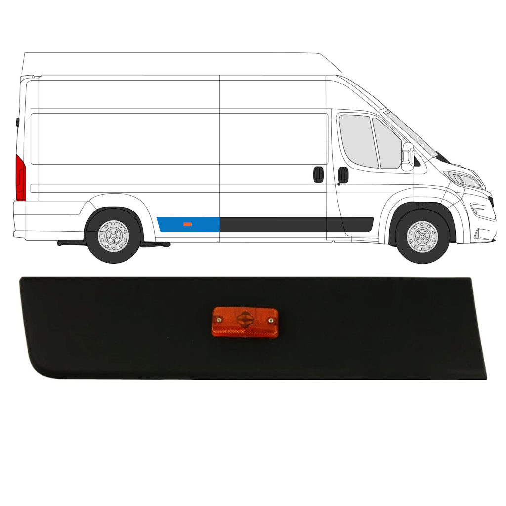 FIAT DUCATO 2018- HEAVY REAR MOULDING TRIM WITH LAMP / RIGHT