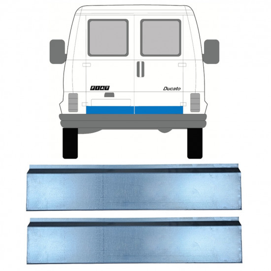 Rear door repair panel for Fiat Ducato / C25 / J5 1981-1994 / Left = Right (symmetrical) / Set 9858