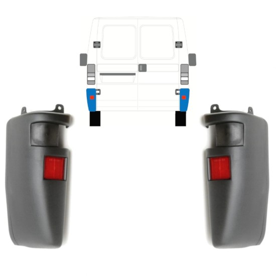 Rear bumper corner for Peugeot Boxer 1994-2002 / Left+Right / Set 14113