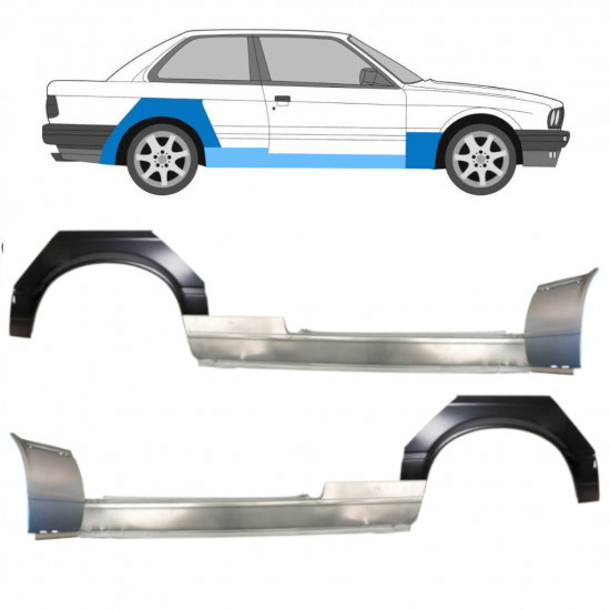BMW 3 E30 1982-1987 2 DOOR REAR WHEEL ARCH + SILL + FRONT WING REPAIR PANEL / LEFT+RIGHT