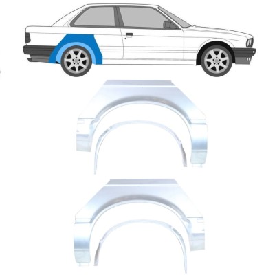 Inner and outer rear wing repair panel for BMW 3 E30 1982-1987 / Set 10850